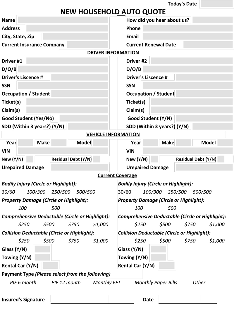 Schneider Insurance  Services - Commercial New Business Questionnaire